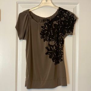 🛍️[DONATED] The Limited | Brown Two-Tone Blouse Small